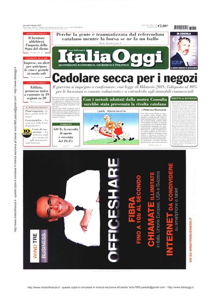 Italia oggi : quotidiano di economia finanza e politica